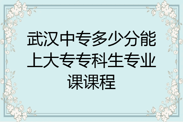 武汉中专多少分能上大专专科生专业课课程