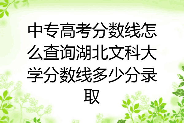中专高考分数线怎么查询湖北文科大学分数线多少分录取