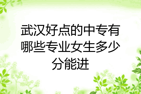 武汉好点的中专有哪些专业女生多少分能进