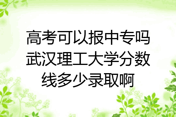 高考可以报中专吗武汉理工大学分数线多少录取啊
