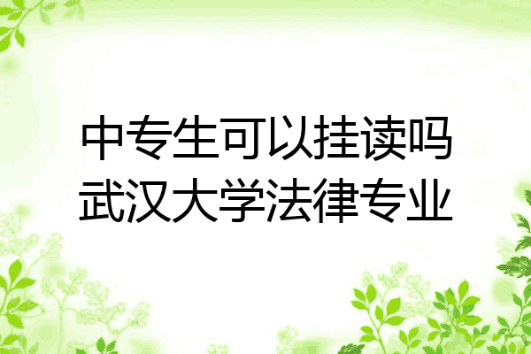 中专生可以挂读吗武汉大学法律专业