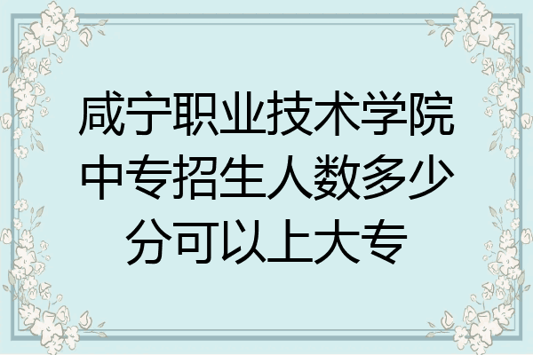 咸宁职业技术学院中专招生人数多少分可以上大专