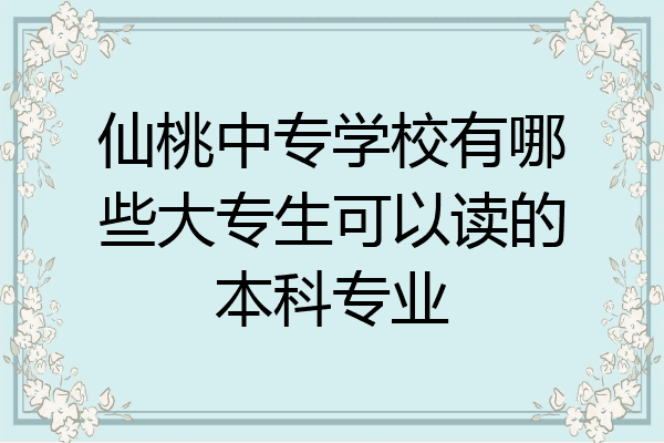 仙桃中专学校有哪些大专生可以读的本科专业