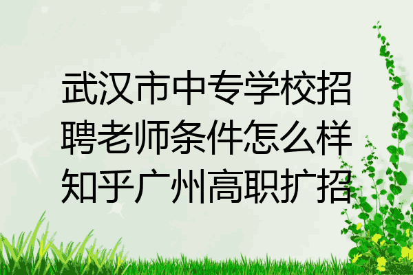 武汉市中专学校招聘老师条件怎么样知乎广州高职扩招