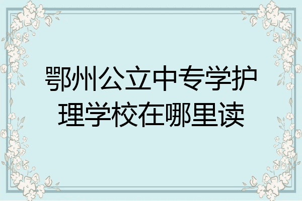 鄂州公立中专学护理学校在哪里读