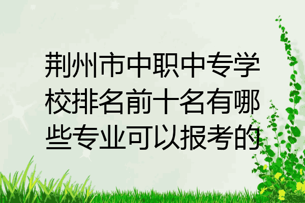 荆州市中职中专学校排名前十名有哪些专业可以报考的