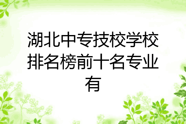湖北中专技校学校排名榜前十名专业有
