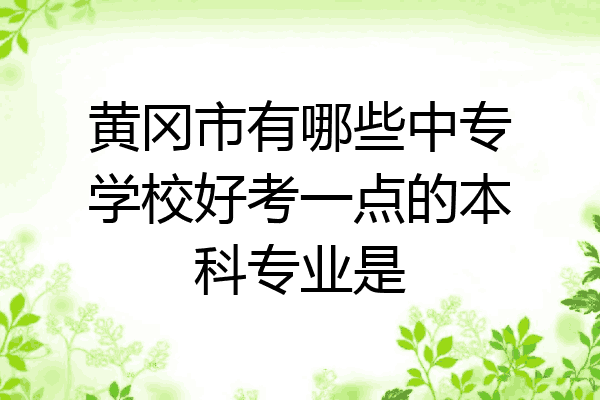 黄冈市有哪些中专学校好考一点的本科专业是