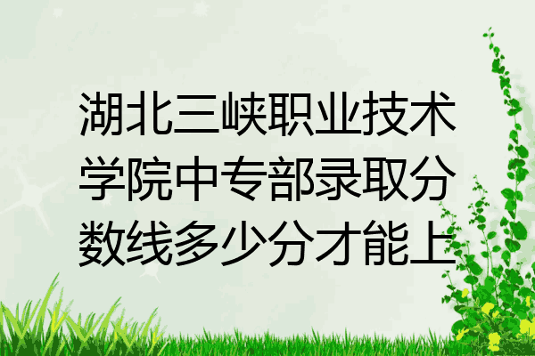 湖北三峡职业技术学院中专部录取分数线多少分才能上