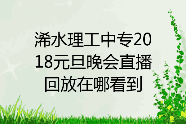 浠水理工中专2018元旦晚会直播回放在哪看到