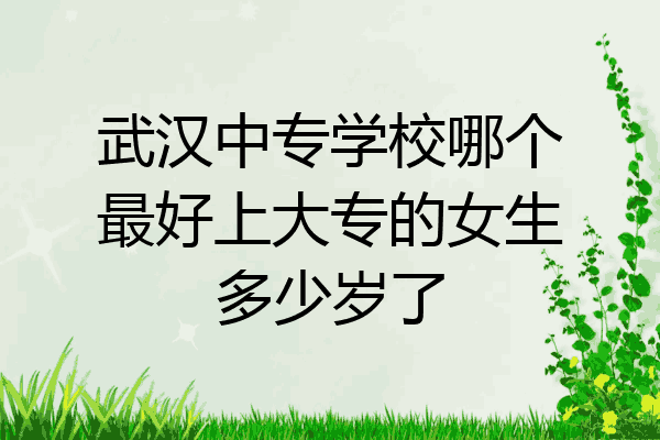 武汉中专学校哪个最好上大专的女生多少岁了