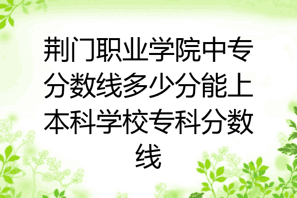 荆门职业学院中专分数线多少分能上本科学校专科分数线