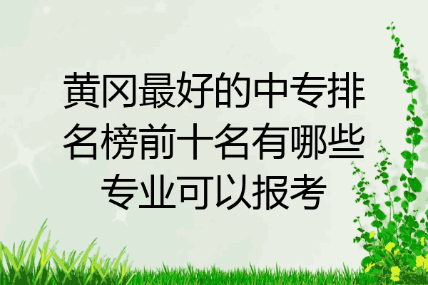 黄冈最好的中专排名榜前十名有哪些专业可以报考