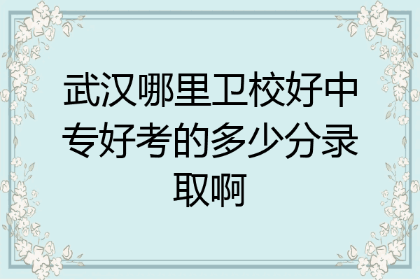 武汉哪里卫校好中专好考的多少分录取啊