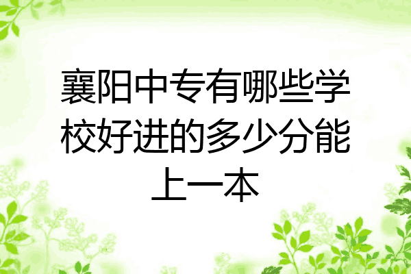 襄阳中专有哪些学校好进的多少分能上一本