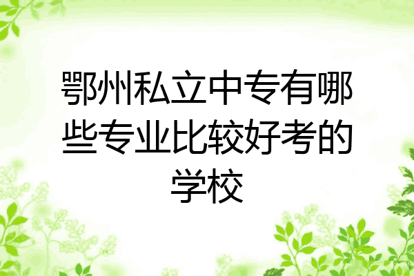 鄂州私立中专有哪些专业比较好考的学校