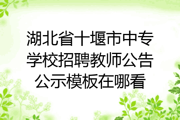 湖北省十堰市中专学校招聘教师公告公示模板在哪看