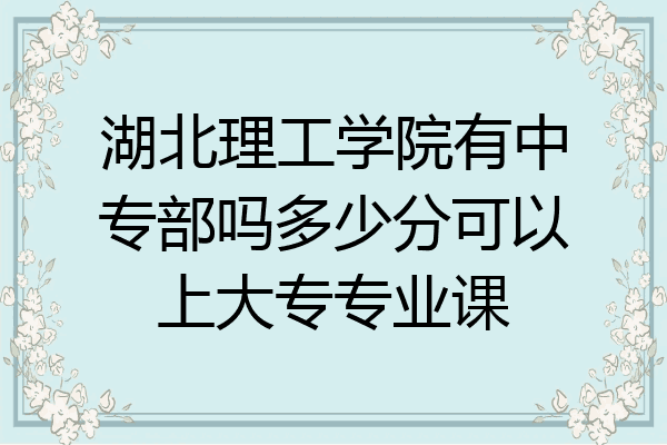 湖北理工学院有中专部吗多少分可以上大专专业课