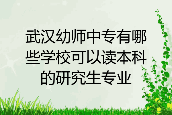 武汉幼师中专有哪些学校可以读本科的研究生专业