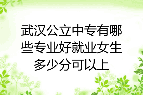 武汉公立中专有哪些专业好就业女生多少分可以上