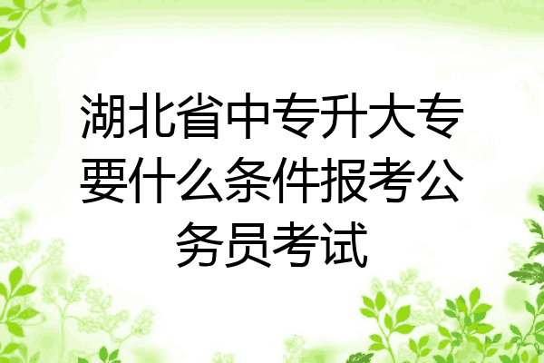 湖北省中专升大专要什么条件报考公务员考试