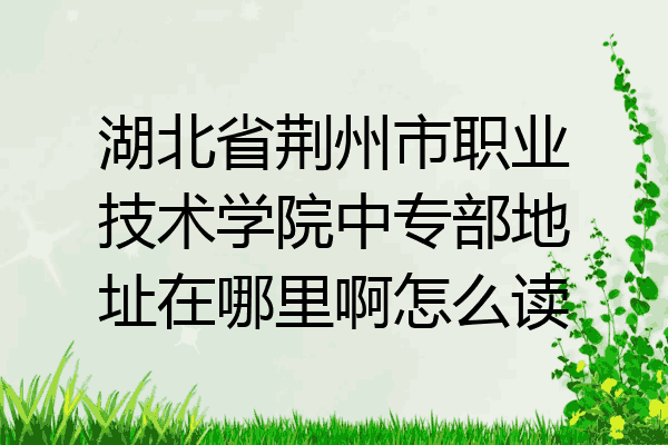 湖北省荆州市职业技术学院中专部地址在哪里啊怎么读