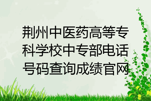 荆州中医药高等专科学校中专部电话号码查询成绩官网