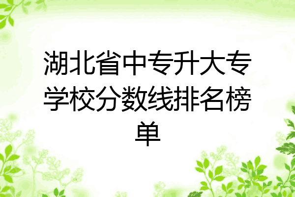 湖北省中专升大专学校分数线排名榜单