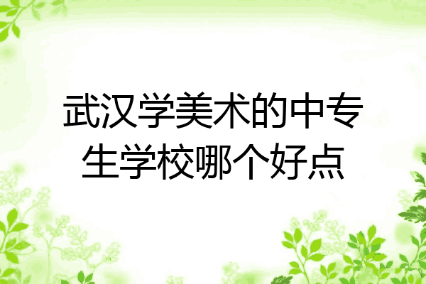 武汉学美术的中专生学校哪个好点
