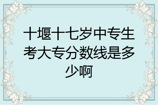 十堰十七岁中专生考大专分数线是多少啊