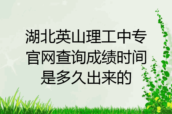 湖北英山理工中专官网查询成绩时间是多久出来的
