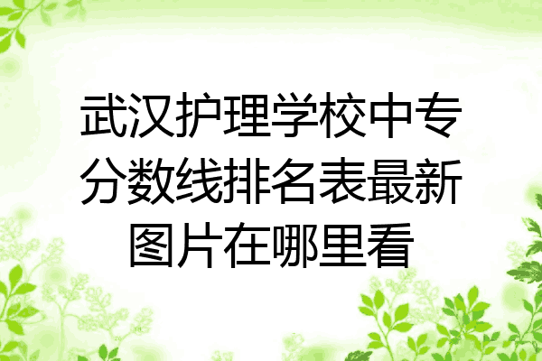 武汉护理学校中专分数线排名表最新图片在哪里看
