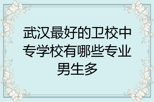 武汉最好的卫校中专学校有哪些专业男生多