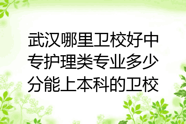武汉哪里卫校好中专护理类专业多少分能上本科的卫校