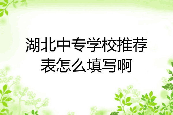 湖北中专学校推荐表怎么填写啊