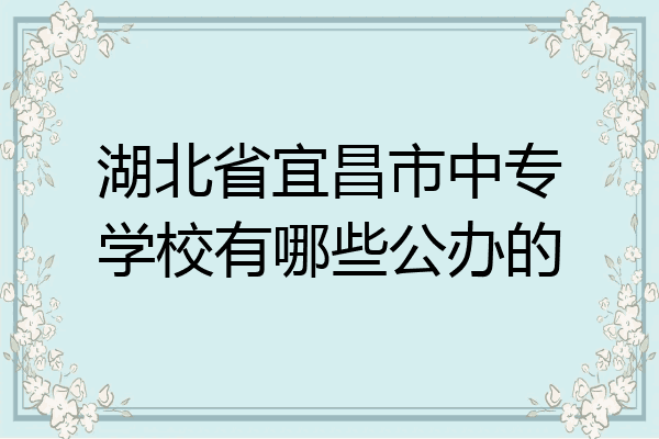 湖北省宜昌市中专学校有哪些公办的
