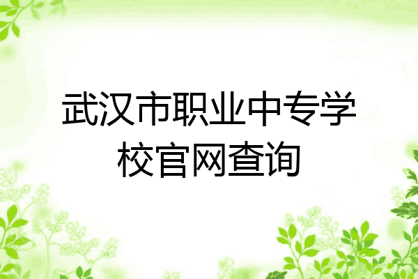 武汉市职业中专学校官网查询