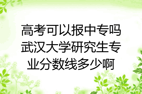 高考可以报中专吗武汉大学研究生专业分数线多少啊
