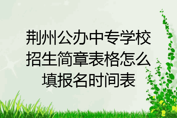 荆州公办中专学校招生简章表格怎么填报名时间表