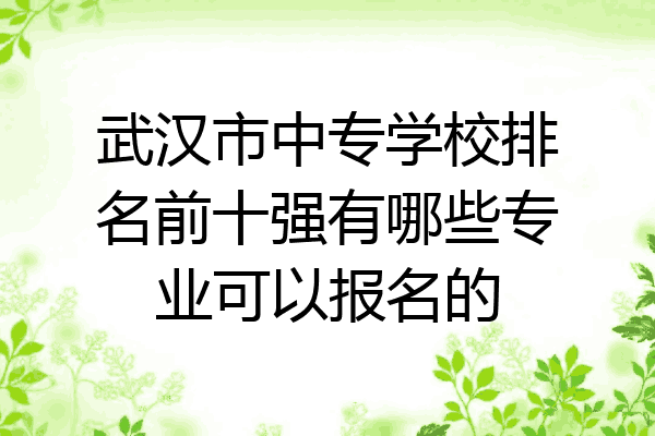 武汉市中专学校排名前十强有哪些专业可以报名的