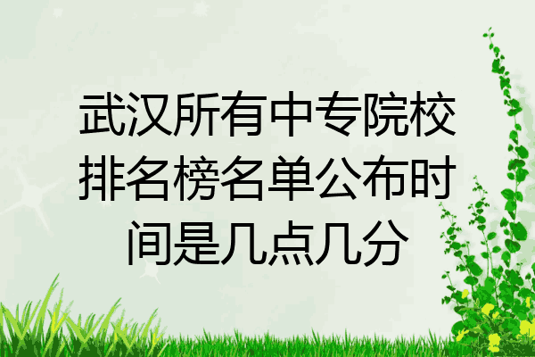 武汉所有中专院校排名榜名单公布时间是几点几分