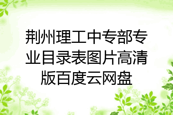 荆州理工中专部专业目录表图片高清版百度云网盘