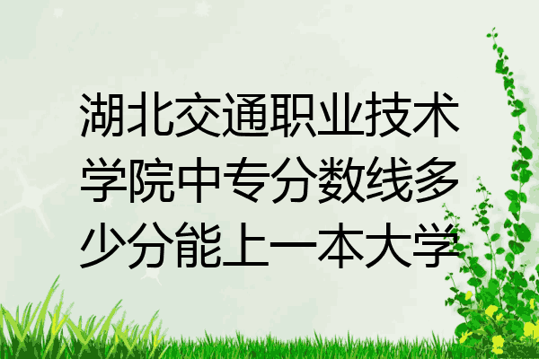 湖北交通职业技术学院中专分数线多少分能上一本大学