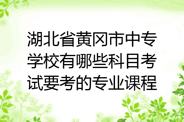 湖北省黄冈市中专学校有哪些科目考试要考的专业课程