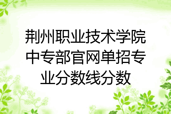 荆州职业技术学院中专部官网单招专业分数线分数