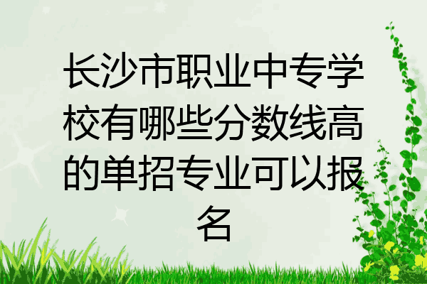 长沙市职业中专学校有哪些分数线高的单招专业可以报名