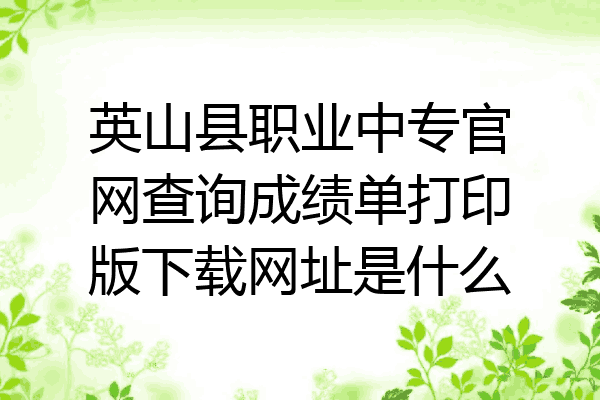 英山县职业中专官网查询成绩单打印版下载网址是什么