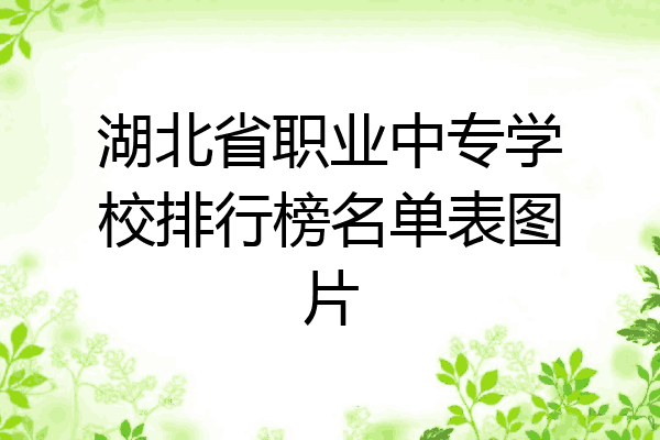 湖北省职业中专学校排行榜名单表图片