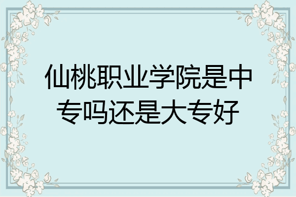 仙桃职业学院是中专吗还是大专好