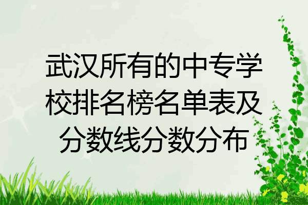 武汉所有的中专学校排名榜名单表及分数线分数分布
